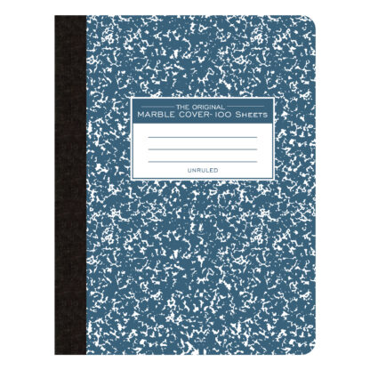 Blank Blue Hard Cover Composition Book 100 Sheet
