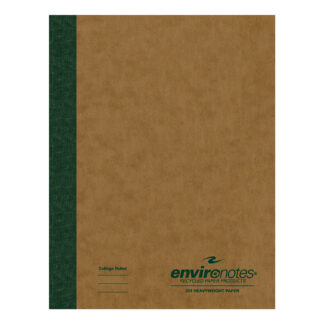 Environotes® Recycled Composition Book, College Ruled, 9.75" x 7.5" , 60 Sheets/120 Pages of 20 lb Paper, Recycled Brown Cover