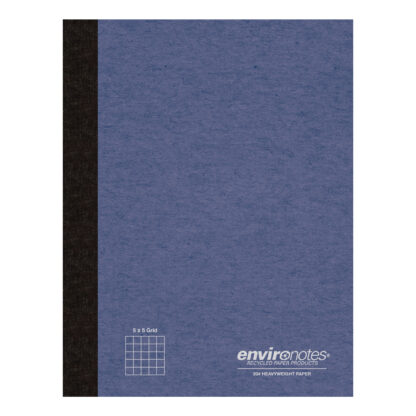 Environotes® Recycled Composition Book, 5x5 Grid Ruled, 9.75" x 7.5" , 60 Sheets/120 Pages of 20 lb Paper, Assorted Earthtone Covers