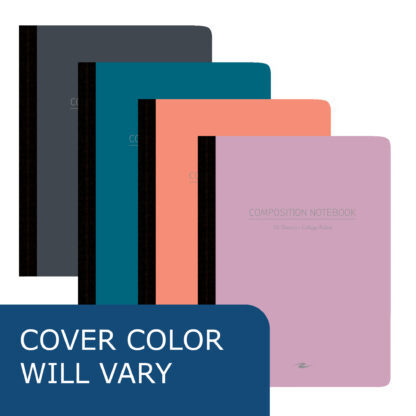 Flexible Poly Cover Composition Book, College Ruled, 9.75" x 7.5", 70 Sheets/140 Pages, Assorted Fashion Covers