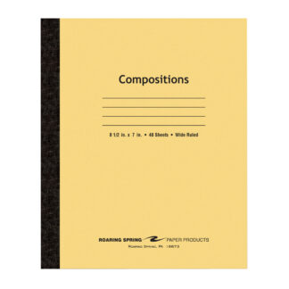 Flexible Cover Composition Book, Wide Ruled, 8.5" x 7", 48 Sheets/96 Pages, Manila Tag Cover