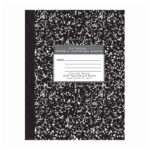 Signature Collection™ Oversized Hard Cover Composition Book, College Ruled, 10.25" x 7.88", 80 Sheets/160 Pages of 20 lb Paper, Black Marble Cover