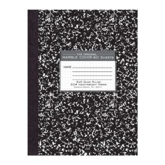 Signature Collection™ Oversized Hard Cover Composition Book, 5x5 Grid Ruled, 10.25" x 7.88", 80 Sheets/160 Pages of 20 lb Paper, Black Marble Cover