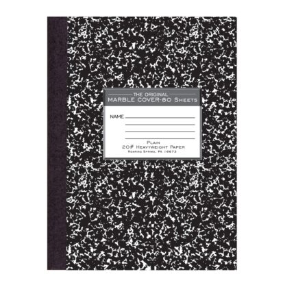 Signature Collection™ Oversized Hard Cover Composition Book, Unruled, 10.25" x 7.88", 80 Sheets/160 Pages of 20 lb Paper, Black Marble Cover