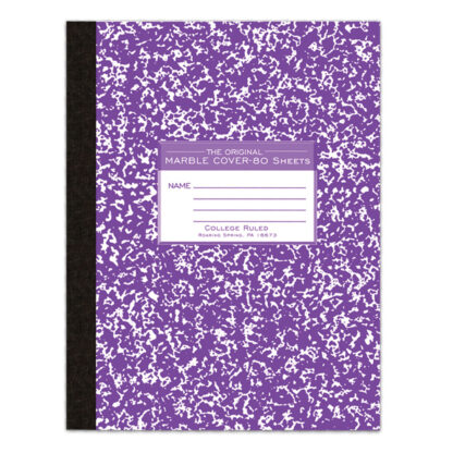 Oversized Flexible Cover Composition Book, College Ruled, 10.25" x 7.88", 80 Sheets/160 Pages, Assorted Marble Covers