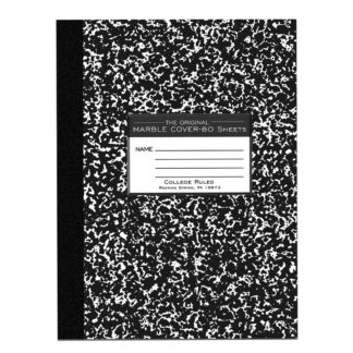 Oversized Flexible Cover Composition Book, College Ruled, 10.25" x 7.88", 80 Sheets/160 Pages, Black Marble Cover