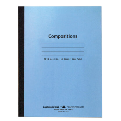 Oversized Flexible Cover Composition Book, Wide Ruled, 10.5" x 8", 48 Sheets/96 Pages, Blue Tag Cover