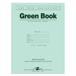 Recycled Exam Book, Wide Ruled with Margin, 11" x 8.5", 8 Sheets/16 Pages, Green Cover