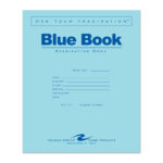 Blue Exam Book, Wide Ruled with Margin, 8.5" x 7", 8 Sheets/16 Pages, Blue Cover