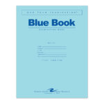 Blue Exam Book, Wide Ruled with Margin, 11" x 8.5", 8 Sheets/16 Pages, Blue Cover