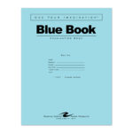 Blue Exam Book, Wide Ruled with Margin, 11" x 8.5", 12 Sheets/24 Pages, Blue Cover