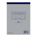 Top Bound Carbonless Lab Book with Numbered Sets, 4x4 Grid Ruled, 8.5" x 11", 50 Sets, Gray Cover, White/Blue Pages