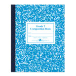 Flexible Cover Composition Book, Grade School Ruled, 9.75" x 7.75", 50 Sheets/100 Pages, Blue Marble Cover (Grade 2)