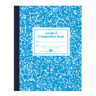 Flexible Cover Composition Book, Grade School Ruled, 9.75" x 7.75", 50 Sheets/100 Pages, Blue Marble Cover (Grade 2)