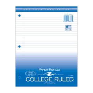 Loose Leaf Filler Paper, College Ruled, 11" x 8.5", 150 Sheets