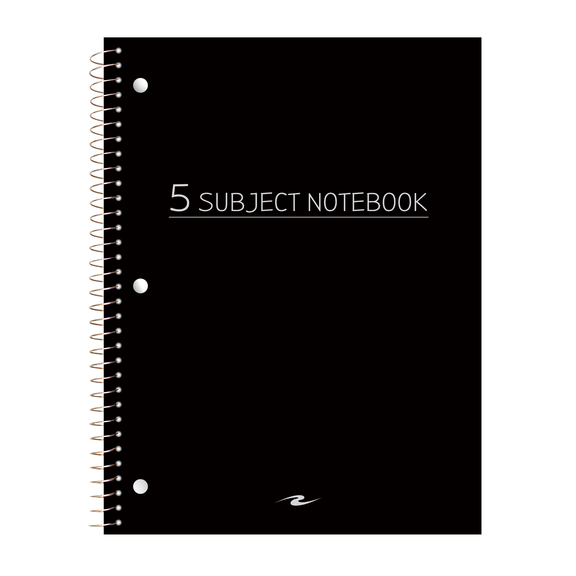 Five Subject Wirebound Notebook, College Ruled, 10.5" x 8", 180 Sheets, Assorted Poly Covers