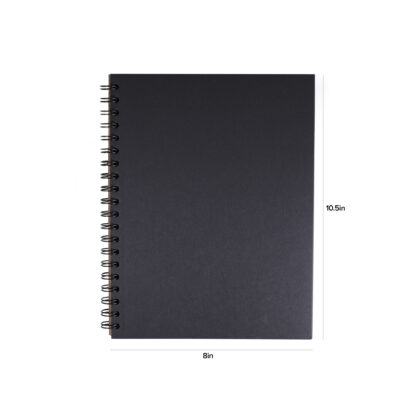 Unruled Dark Mode Notebook, 10.5" x 8", 55 Sheets, Heavyweight 70 lb Paper