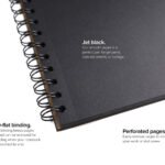 Unruled Dark Mode Notebook, 10.5" x 8", 55 Sheets, Heavyweight 70 lb Paper