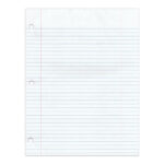 Legal Pad, Glued Top Bound, College Ruled, 8.5" x 11", 50 Sheets, White Paper