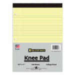 Legal Pad, Extra Stiff Back "Knee Pad", 8.5" x "11.75", 100 Sheets, Canary