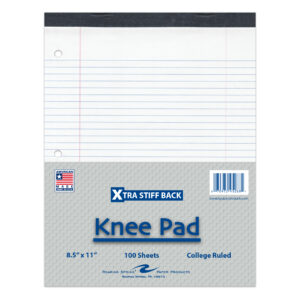 Legal Pad, Extra Stiff Back "Knee Pad", 8.5" x "11.75", 100 Sheets, White