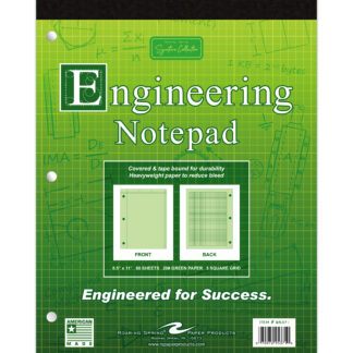 Covered Engineering Pad 8.5"x11" 80 Sheets 20# Paper Green
