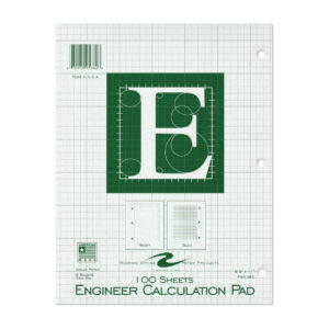 Engineering Pad, Frame Front 1/2" Right Margin, 8.5" x 11", 100 Sheets, Green Paper
