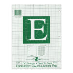 Engineering Pad, Frame Front 1/2" Right Margin, 8.5" x 11", 100 Sheets, Green Paper