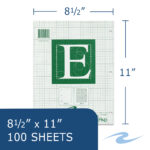 Engineering Pad, Frame Front 1/2" Right Margin, 8.5" x 11", 100 Sheets, Green Paper