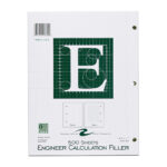 Engineering Pad, Frame Front 1/2" Right Margin, 8.5" x 11", 500 Sheets, Green Paper