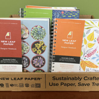 New Leaf Paper® 100% Recycled, Sustainably Designed Reusable Corrugate Display, Contains 12 Large Notebooks and 12 Small Notebooks - Set 2 Designs