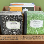 New Leaf Paper® 100% Recycled, Sustainably Designed Reusable Corrugate Display, Contains 12 Large Notebooks and 12 Composition Books - Set 2 Designs