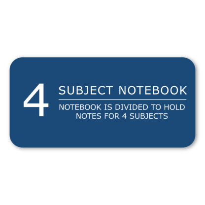 College Ruled 4 Subject Wirebound Notebook with 4 Double Pockets
