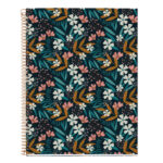 M® MiquelRius Lined 4 Subject Notebook, 11" x 8.5", Cardboard Cover - Wildflowers