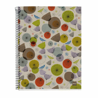 M® MiquelRius Recycled Collection, Lined 4 Subject Notebook, 11" x 8.5", Cardboard Cover - Eco Birds