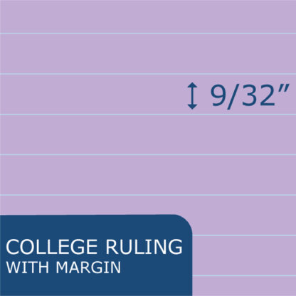 Wide® Recycled Landscape Legal Pads, College Ruled with Margin, 11" x 9.5", 40 Sheets, Assorted Colors, Pack of 3