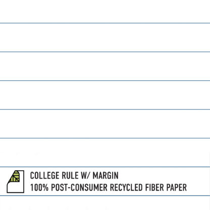 New Leaf Paper® Habitat Series™ 100% Recycled, Sustainably Designed One Subject Notebook, College Ruled, 11" x 9", 70 Sheets, Birch