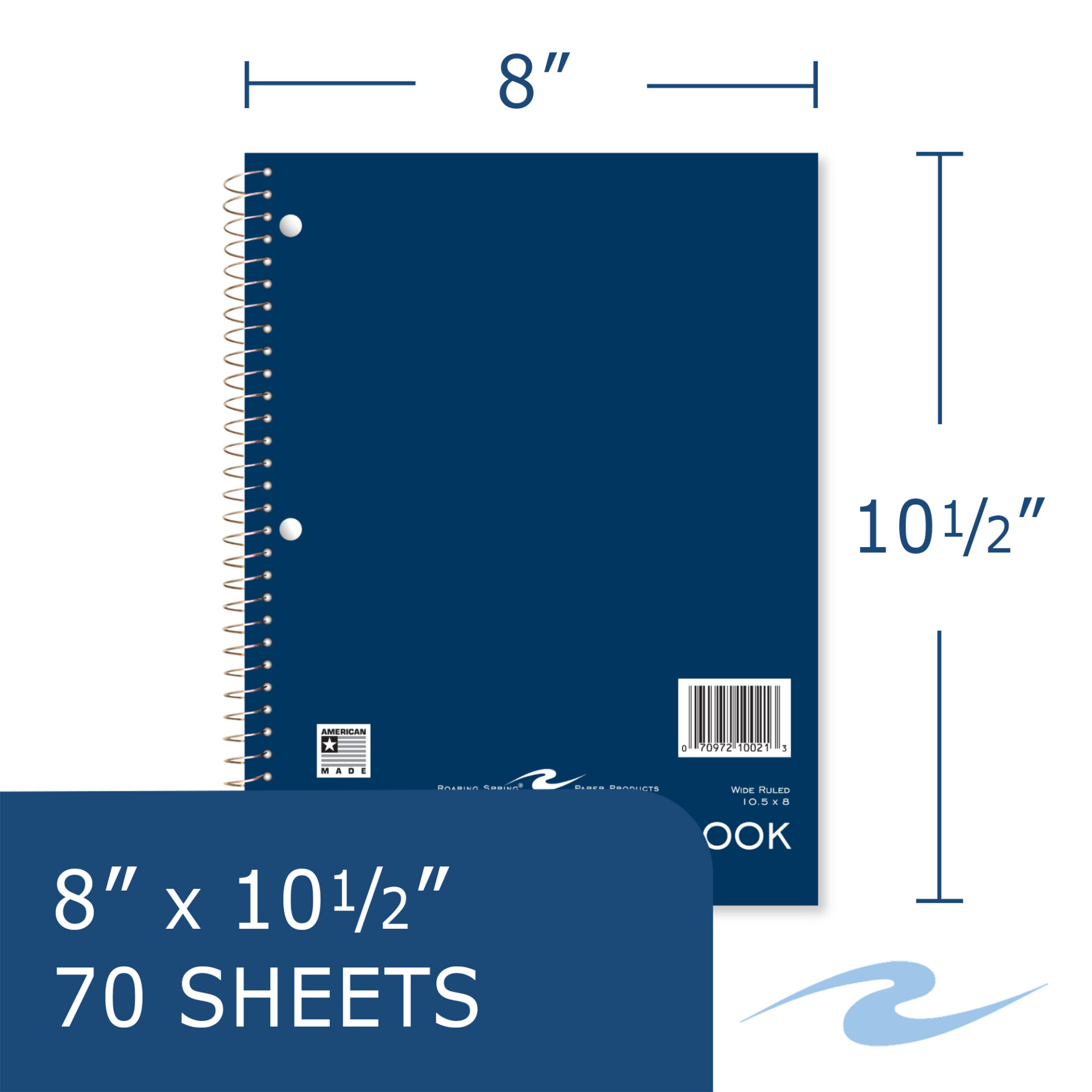 One Subject Wirebound Notebook, Wide Ruled