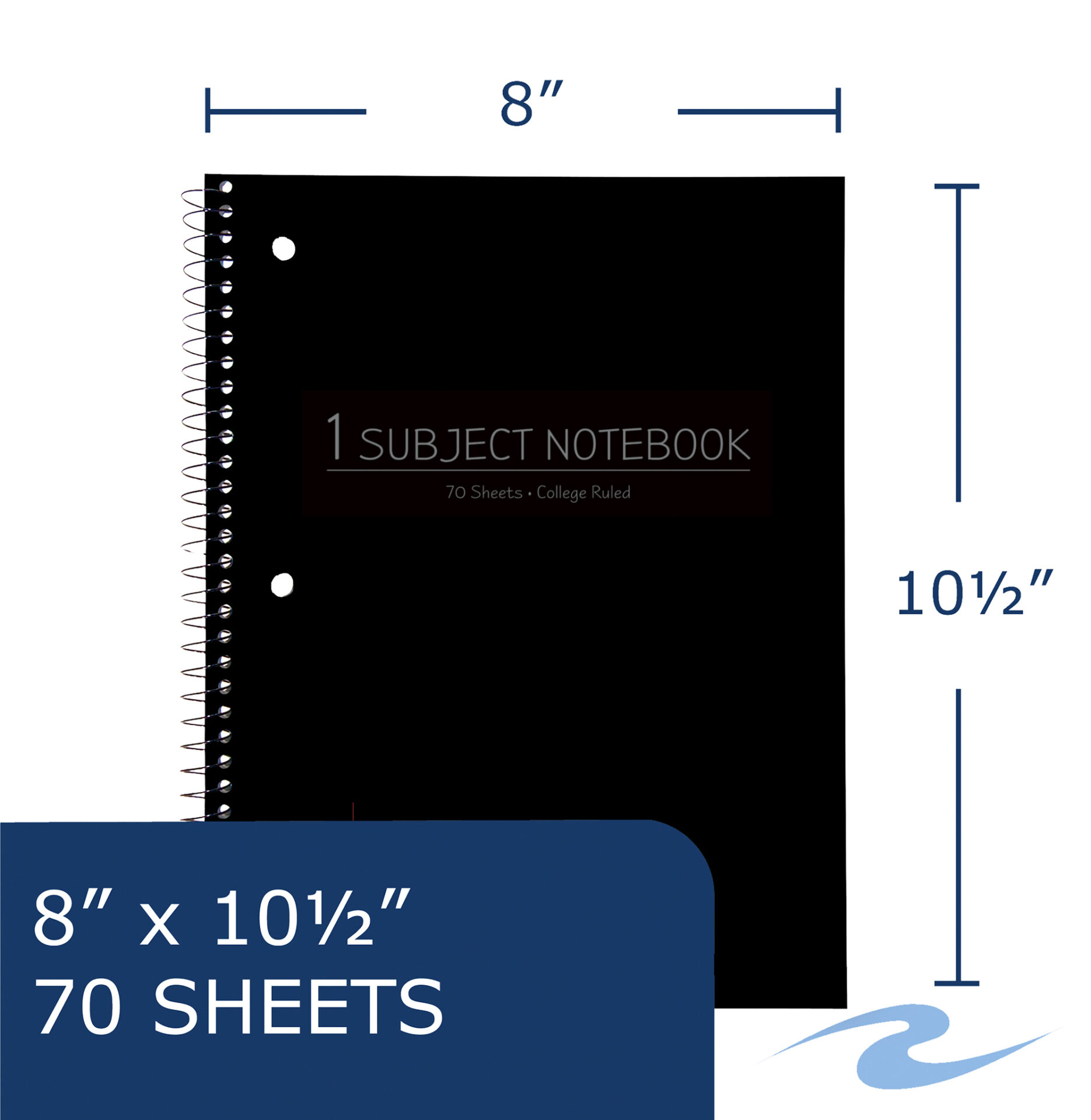 One Subject Wirebound Notebook, College Ruled, Assorted Poly Covers