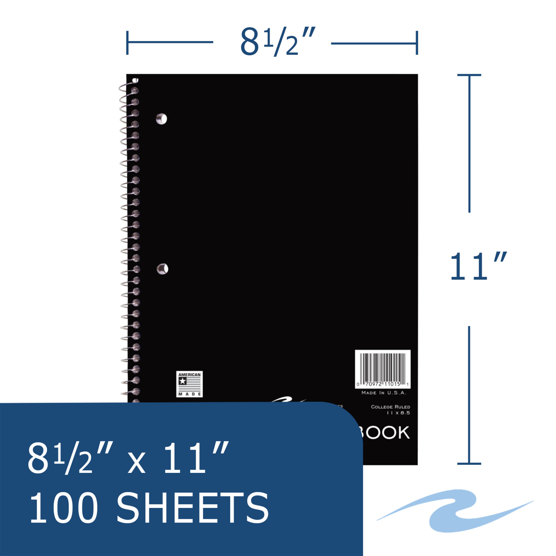 One Subject Wirebound Notebook, College Ruled