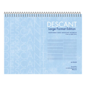 Descant™ Large Format Edition Staff & Wide Ruled Multi-Format Manuscript Music Top Wirebound Notebook, Heavyweight 20 lb. White Paper