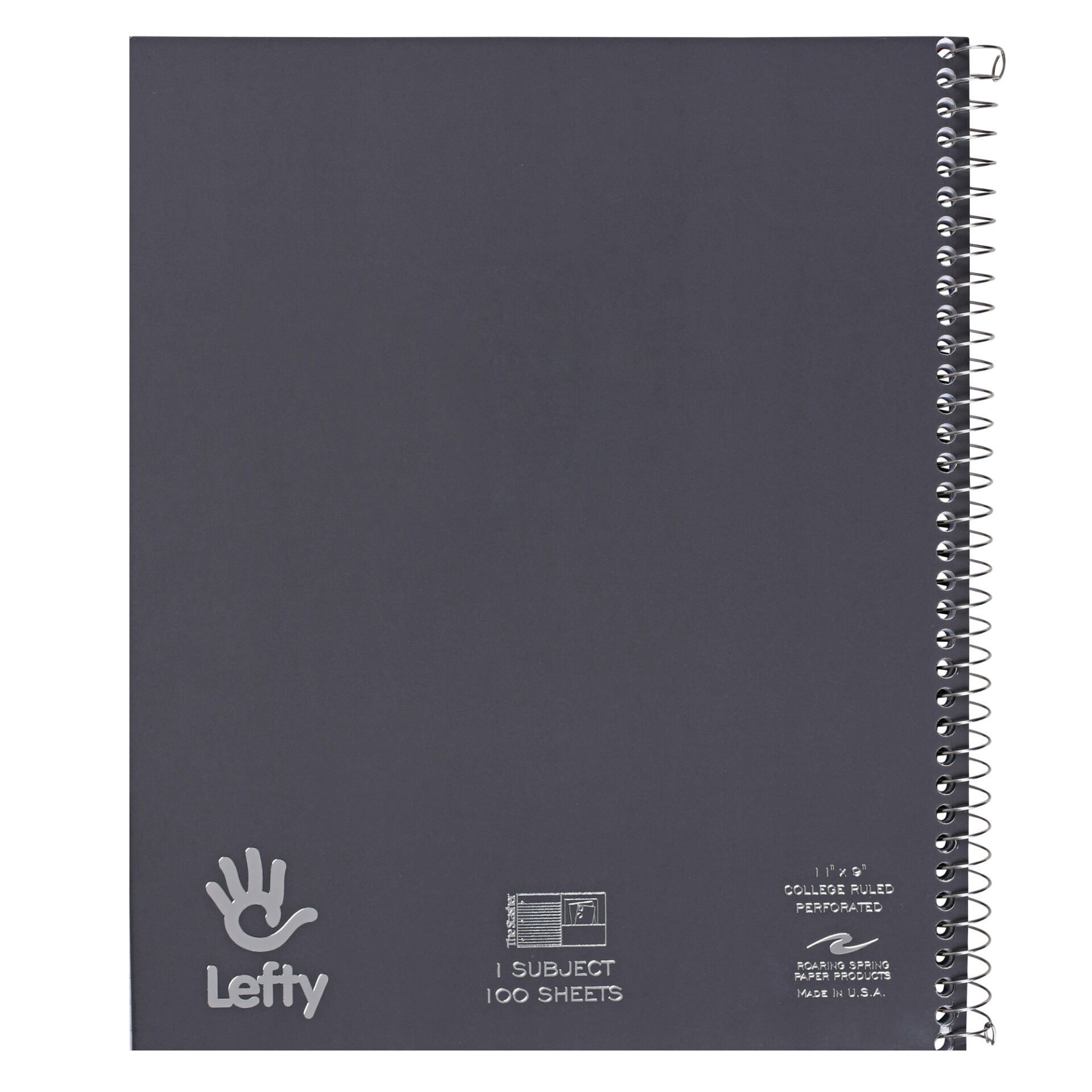 Lefty's Stasher© One Subject Wirebound Left-Handed Notebook with Cover Pocket, College Ruled