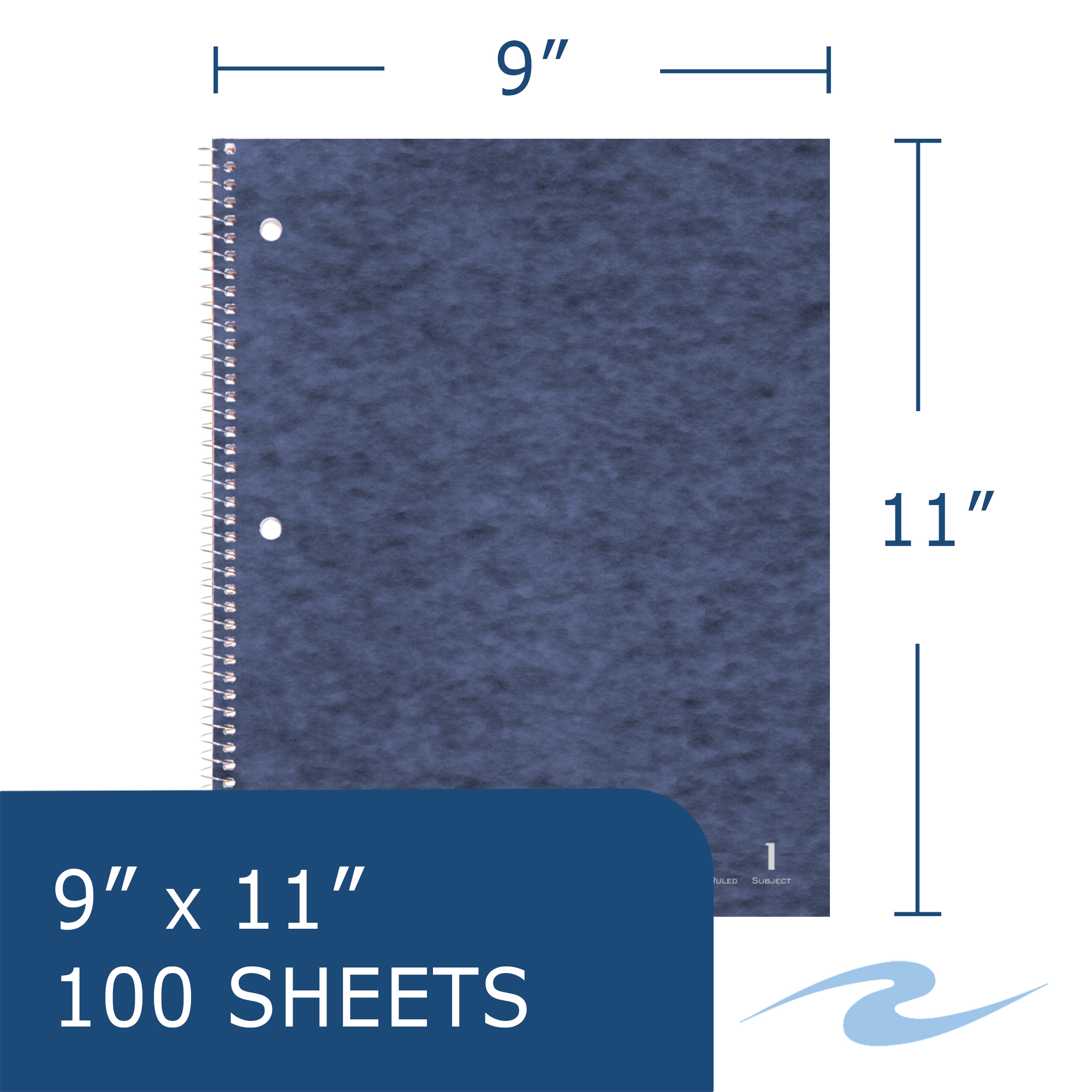 Stasher© One Subject Wirebound Notebook with Cover pocket, College Ruled