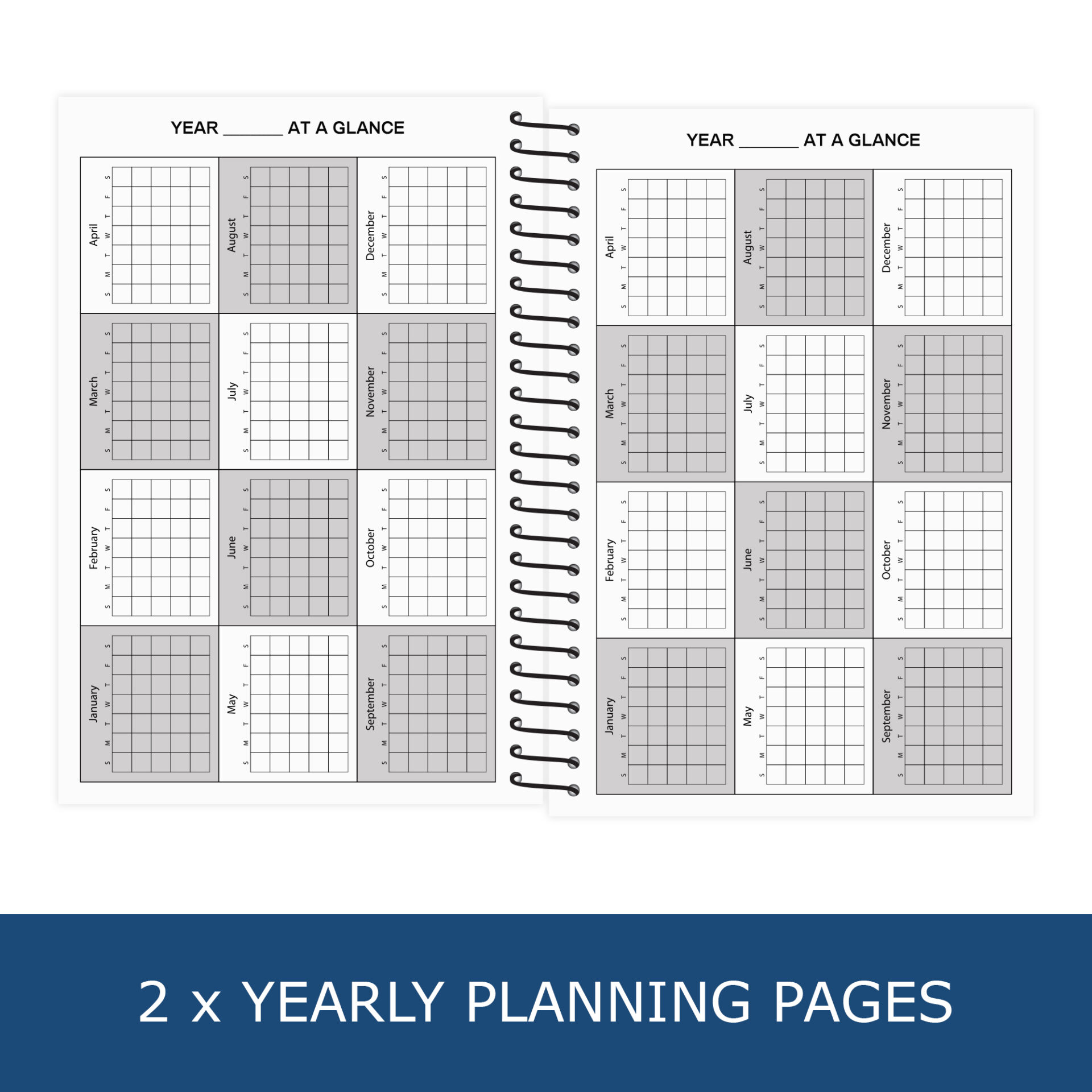 Undated Planner - 12 Monthly and 52 Weekly Spreads