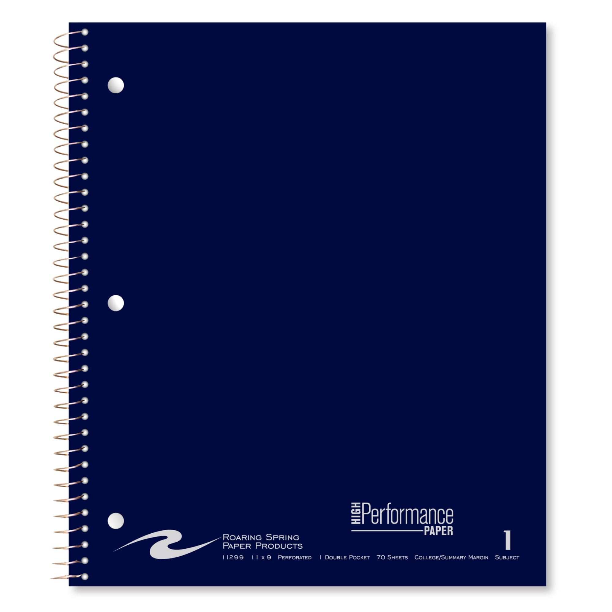 One Subject Wirebound Notebook with One Double Pocket, Law Ruled