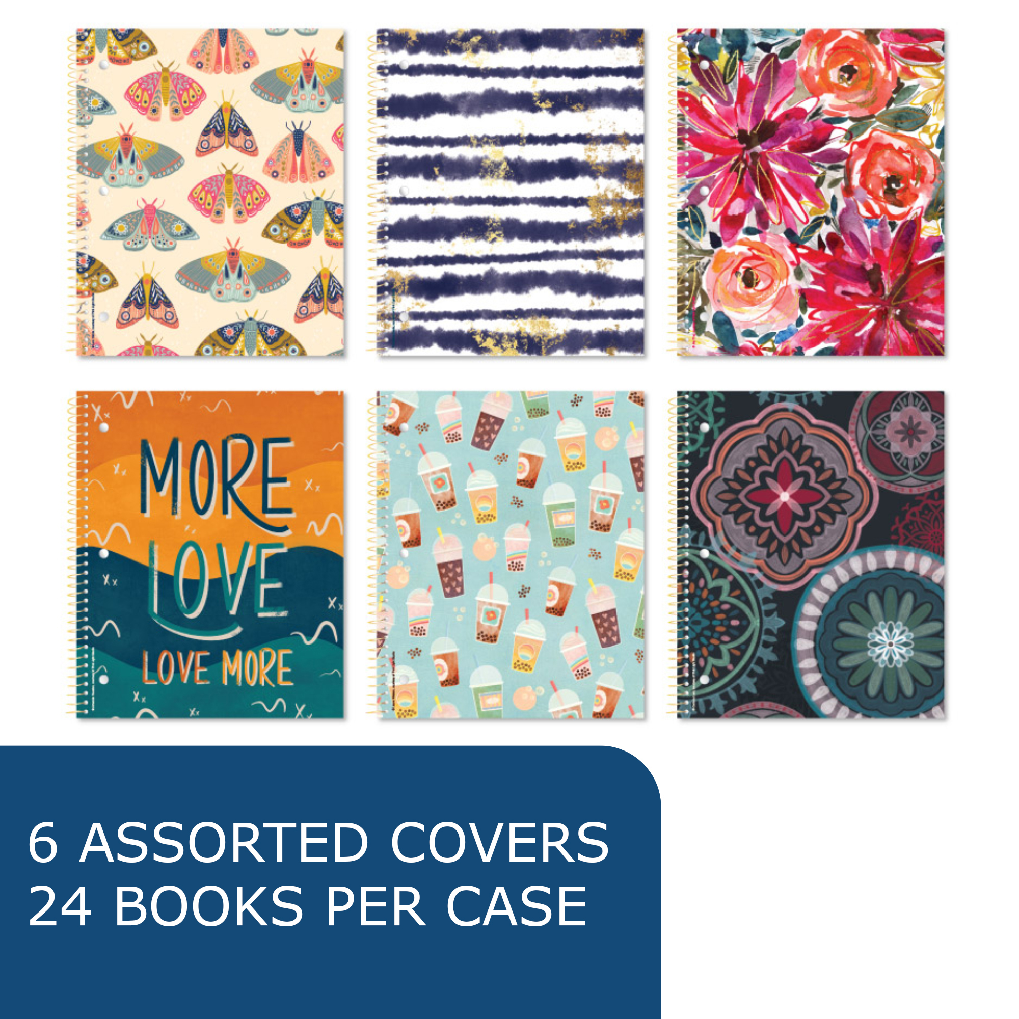 Studio Series One Subject Studio Series Notebook, College Ruled, Assorted Studio Series Cover Designs - Set 1