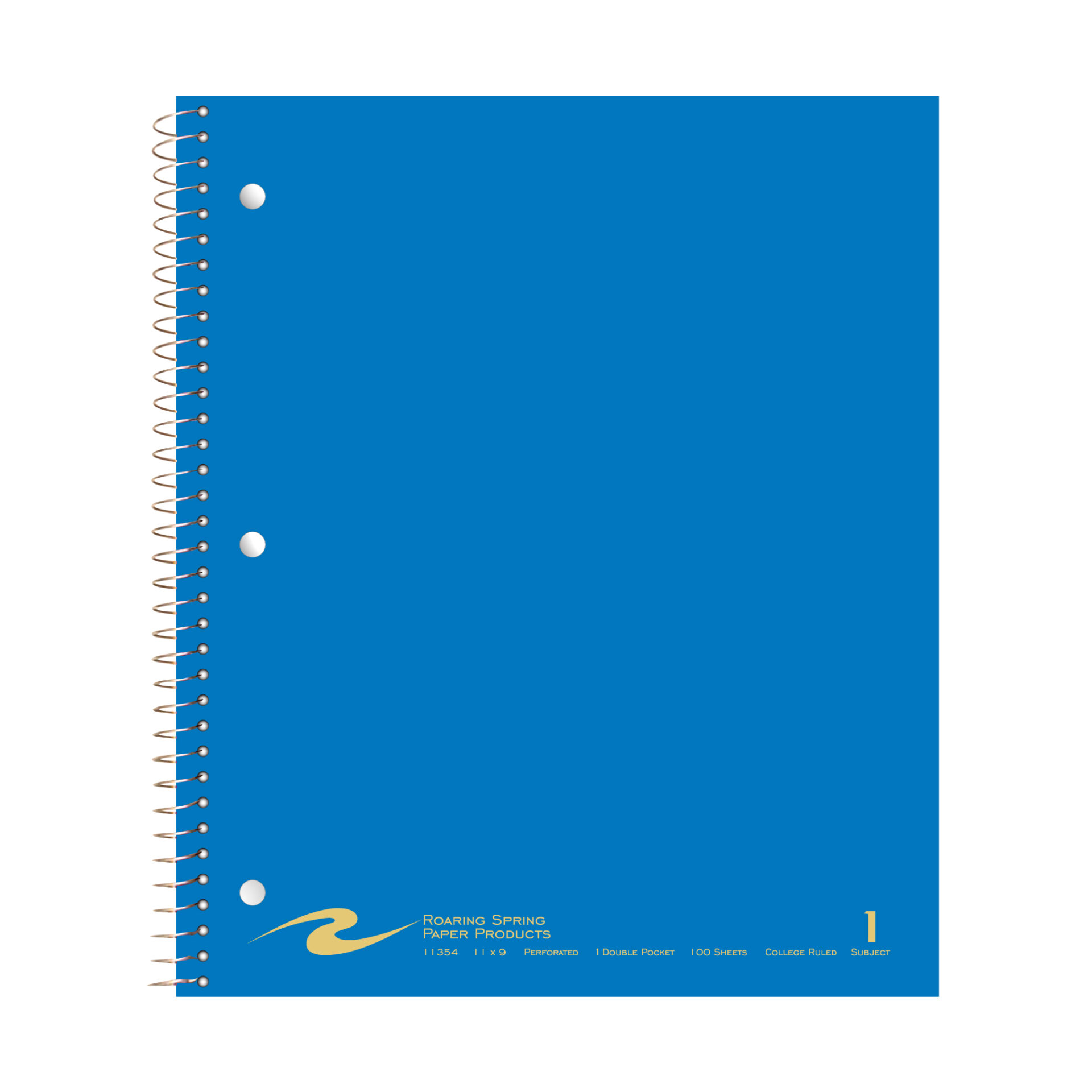 One Subject Wirebound Notebook with One Double Pocket, College Ruled