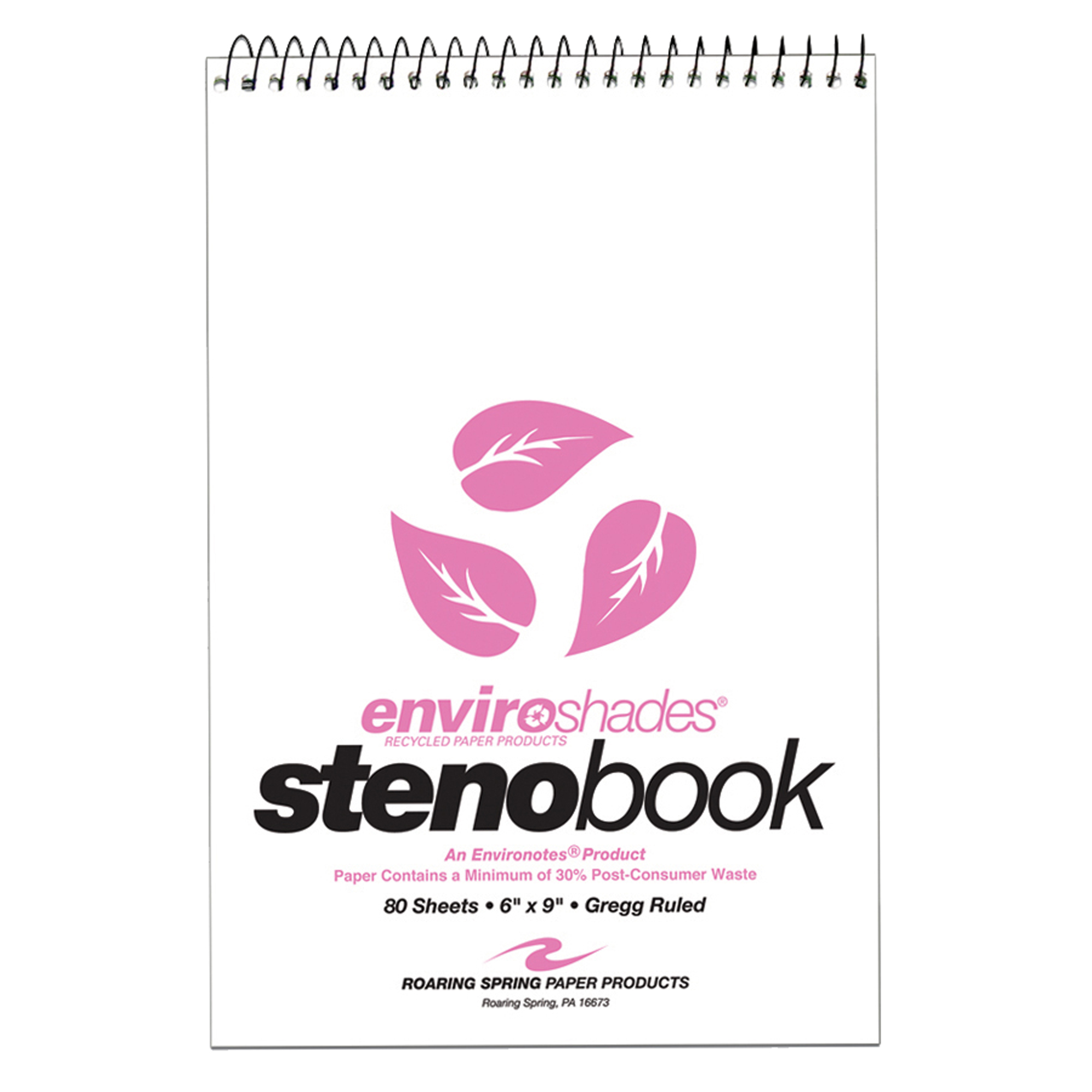 Enviroshades® Recycled Steno Book, 4 Pack, Pink Paper