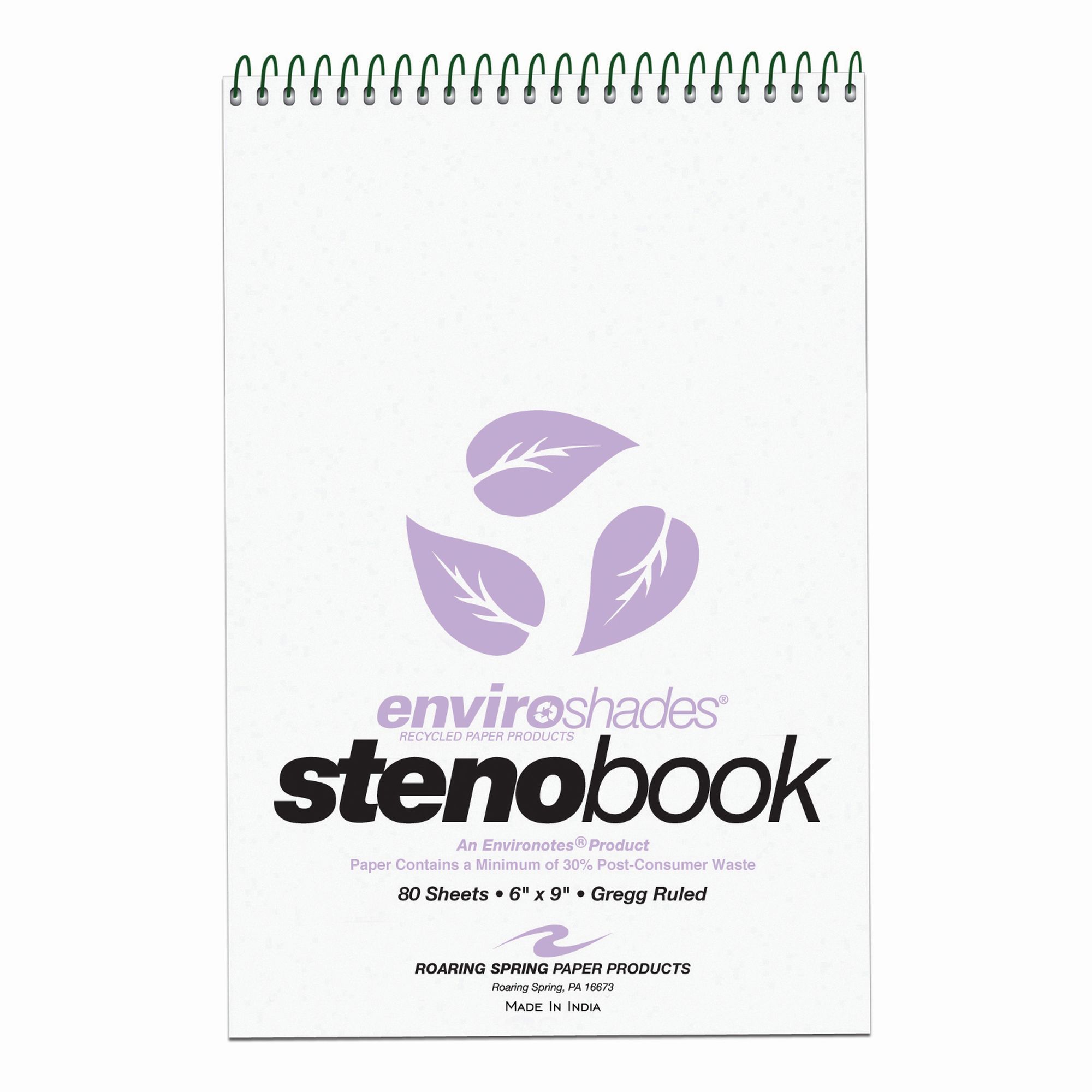 Enviroshades® Recycled Steno Book, 4 Pack, Orchid Paper