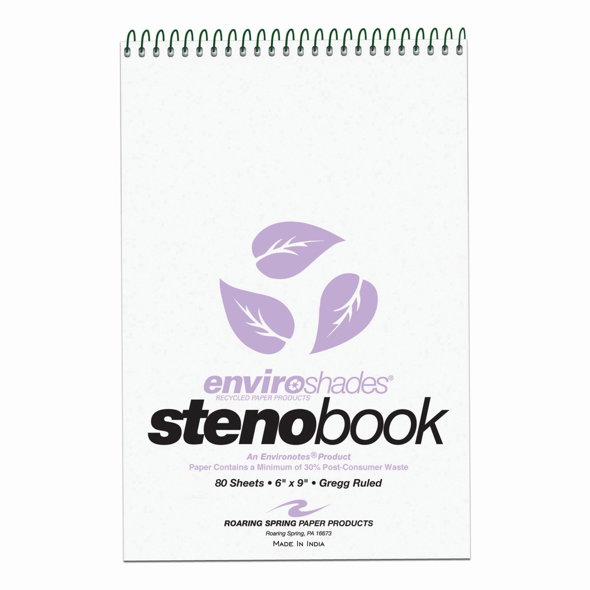Enviroshades® Recycled Steno Book, 4 Pack, Orchid Paper
